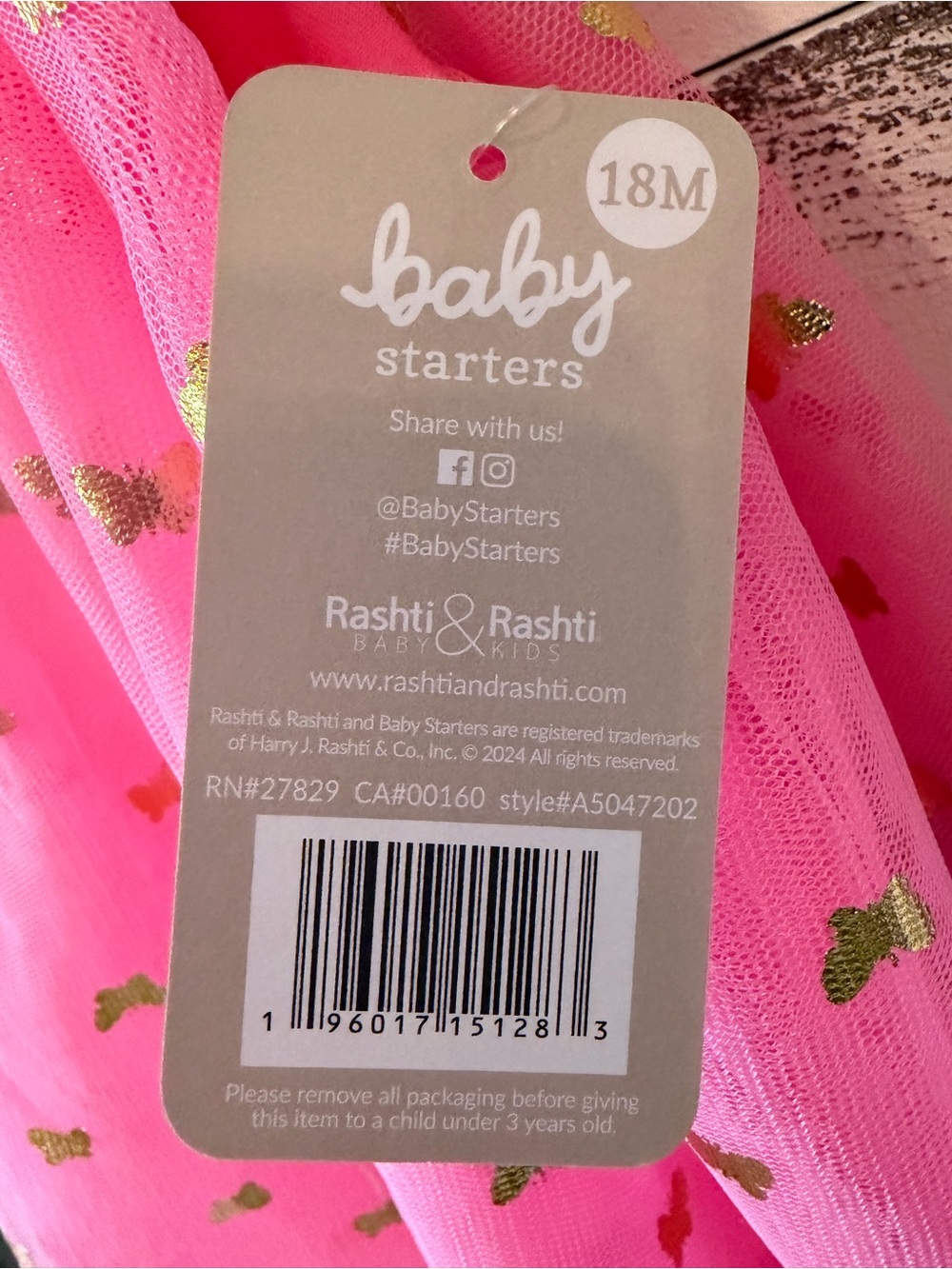 Pink Tulle Dress with Gold Accent Bow Headband - 2 Piece Set + Matching Shoes - Picture 7 of 9